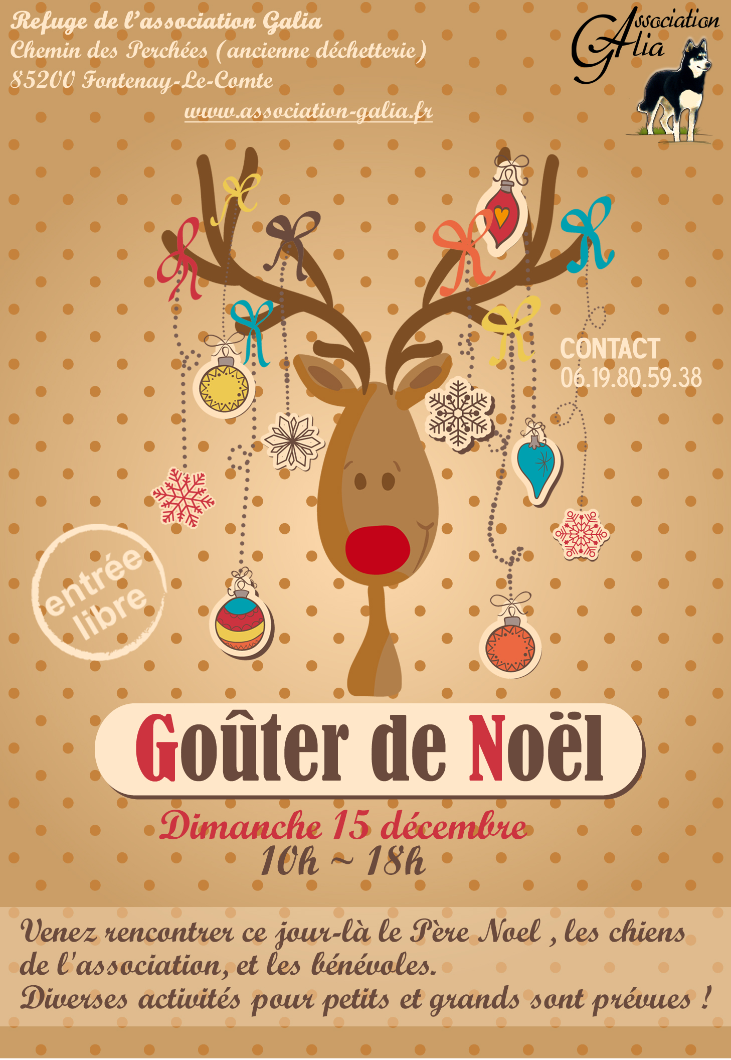 Affiche du goûter de Noël de l'association Galia
